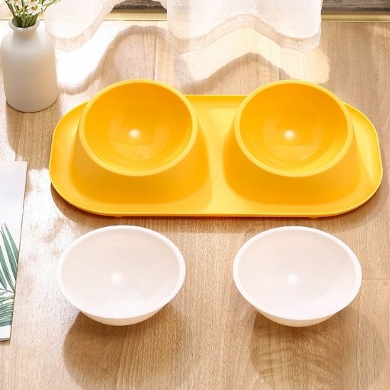 gamelle_pour_chat_-FlashiBOL jaune citron avec gamelle