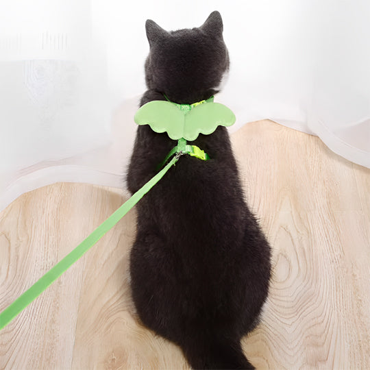 laisse pour chat avec ailes d ange vert