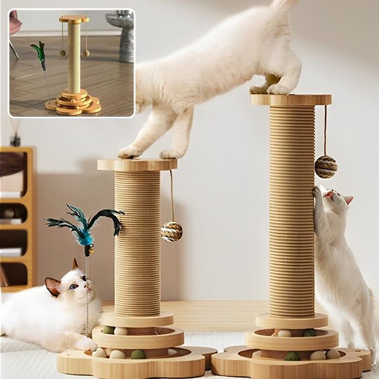 Arbre à chat en bois | Élégance Féline