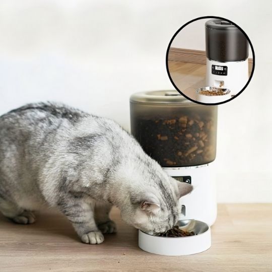 distributeur de croquettes CleanBO blanch avec