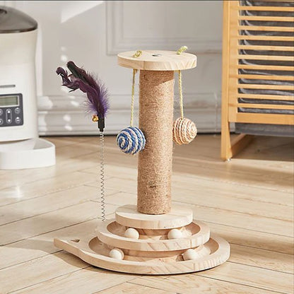 Arbre à chat en bois | Élégance Féline