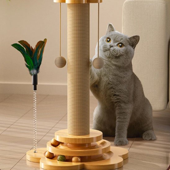 Arbre à chat en bois | Élégance Féline