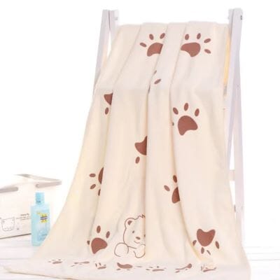 Serviette Microfibre - PetTowel™ - Ourson Crème